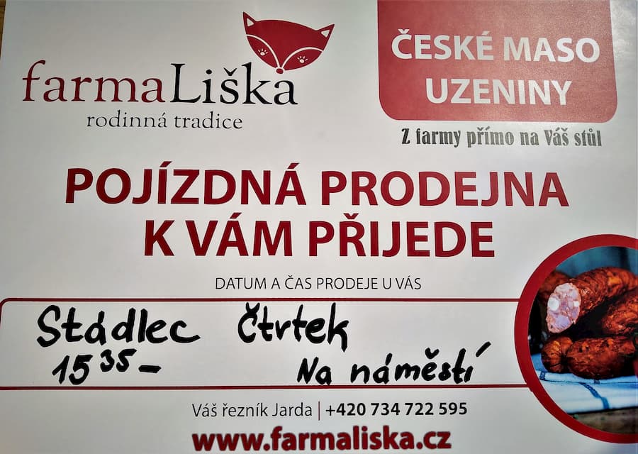 Farma Liška jezdí každý čtvrtek do Stádlce